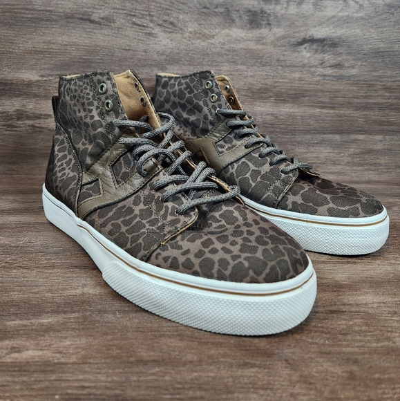 Huf Hupper Shoes High Top Olive Green Shell Shock Skate Sneakers Mens Sz 8.5 - Picture 4 of 11